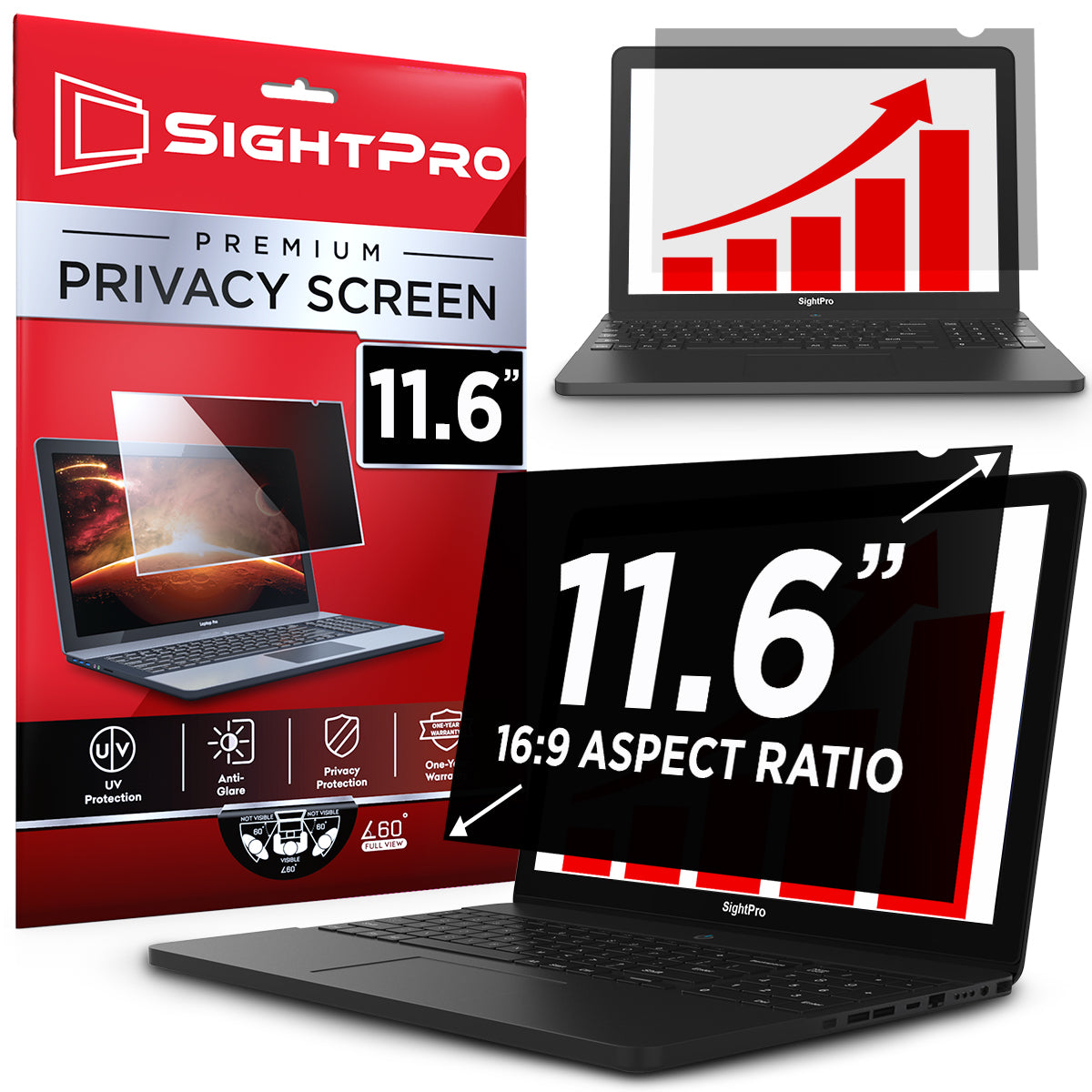 SightPro 11.6 Inch 16:9 Privacy Screen Filter for Laptops