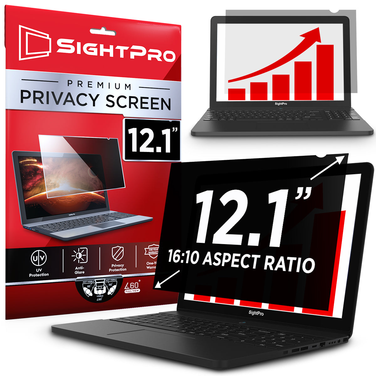 SightPro 12.1 Inch 16:10 Privacy Screen Filter for Laptops