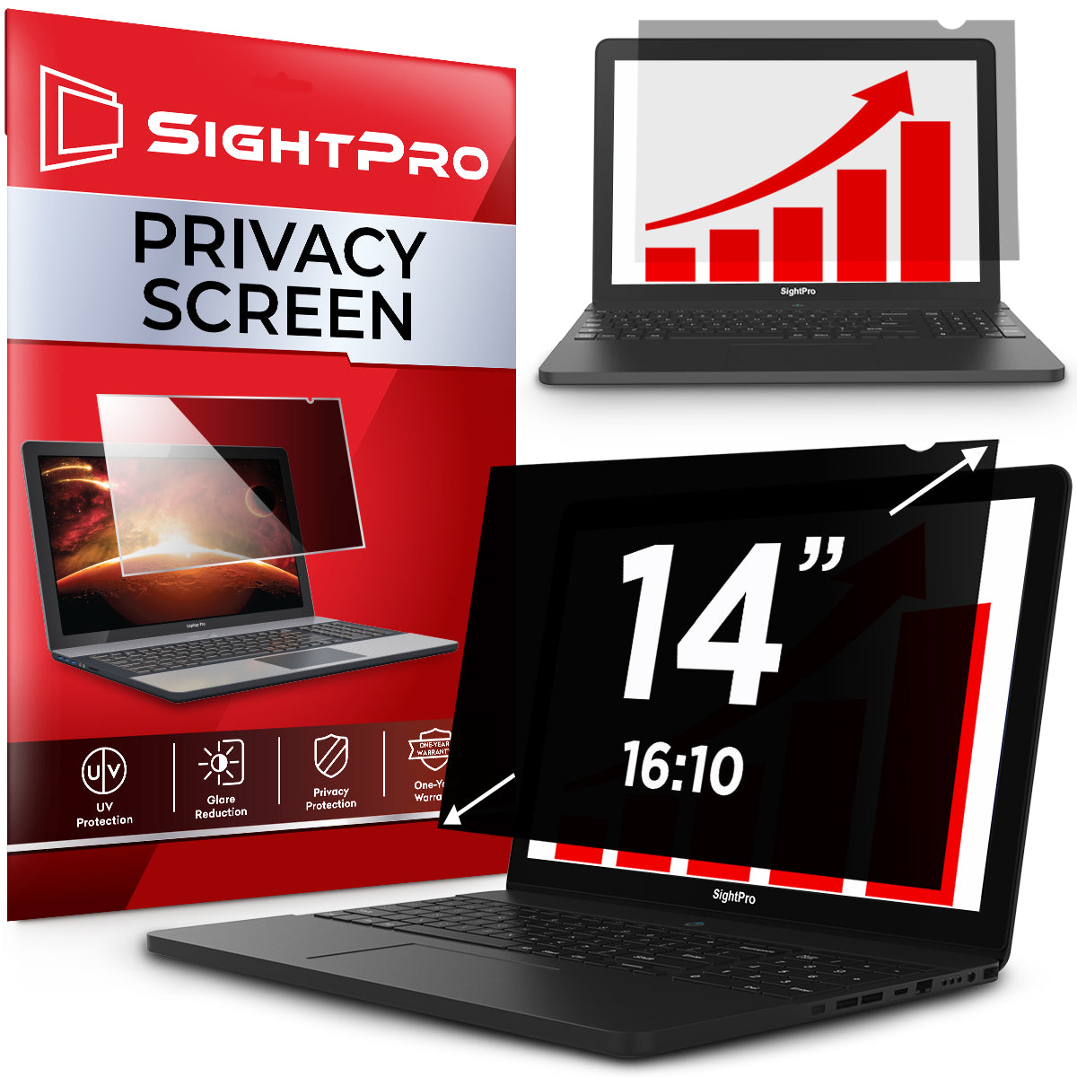 SightPro 14.1 Inch 16:10 Privacy Screen Filter for Laptops