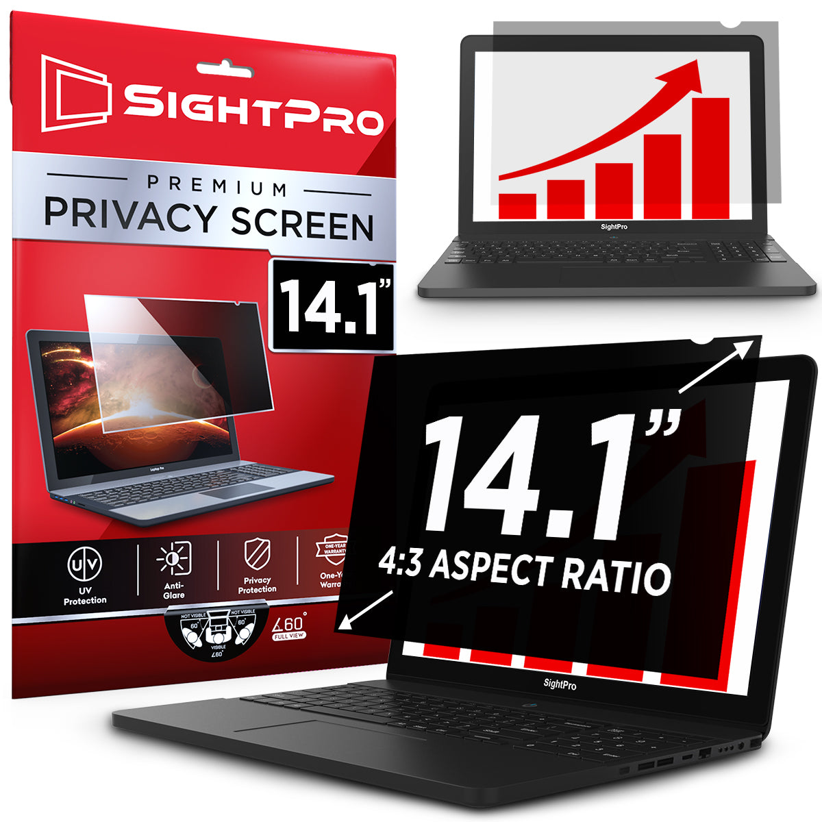 SightPro 14.1 Inch 4:3 Privacy Screen Filter for Laptops