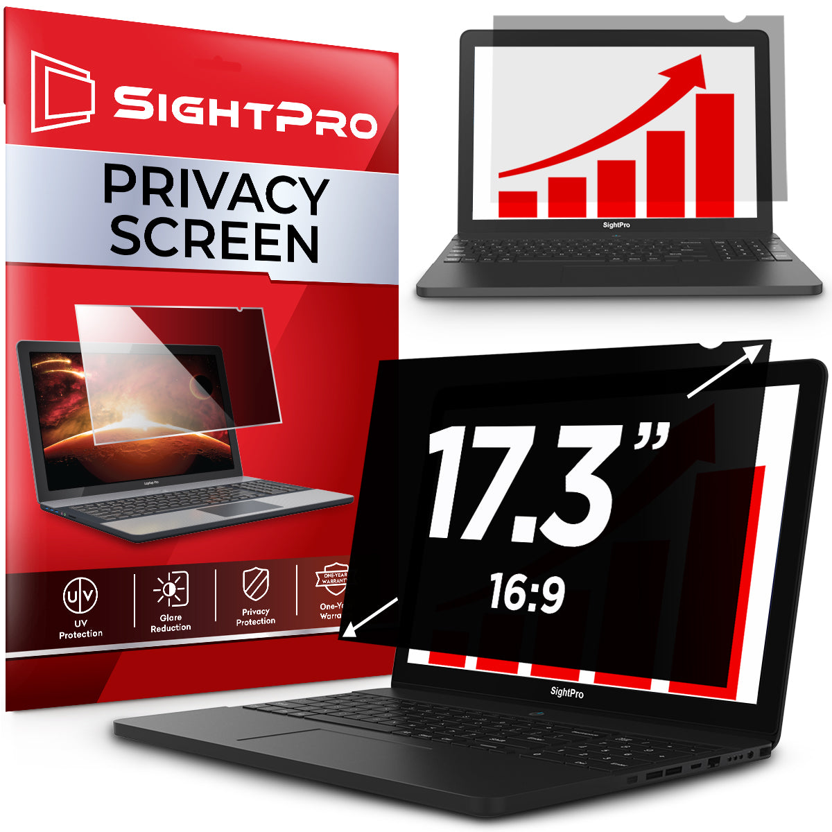 SightPro 17.3 Inch 16:9 Privacy Screen Filter for Laptops