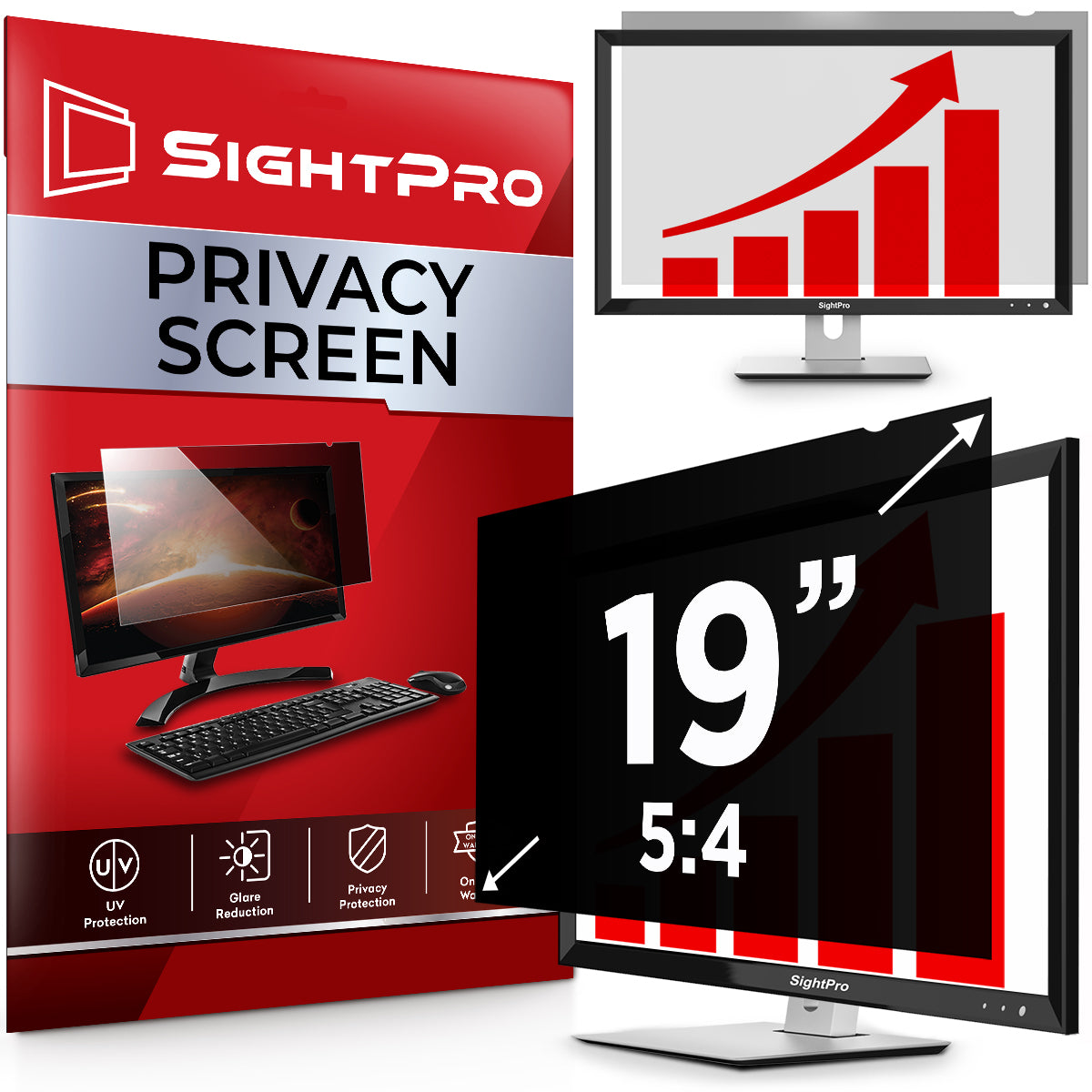SightPro 19 Inch 5:4 Privacy Screen Filter for Computer Monitors
