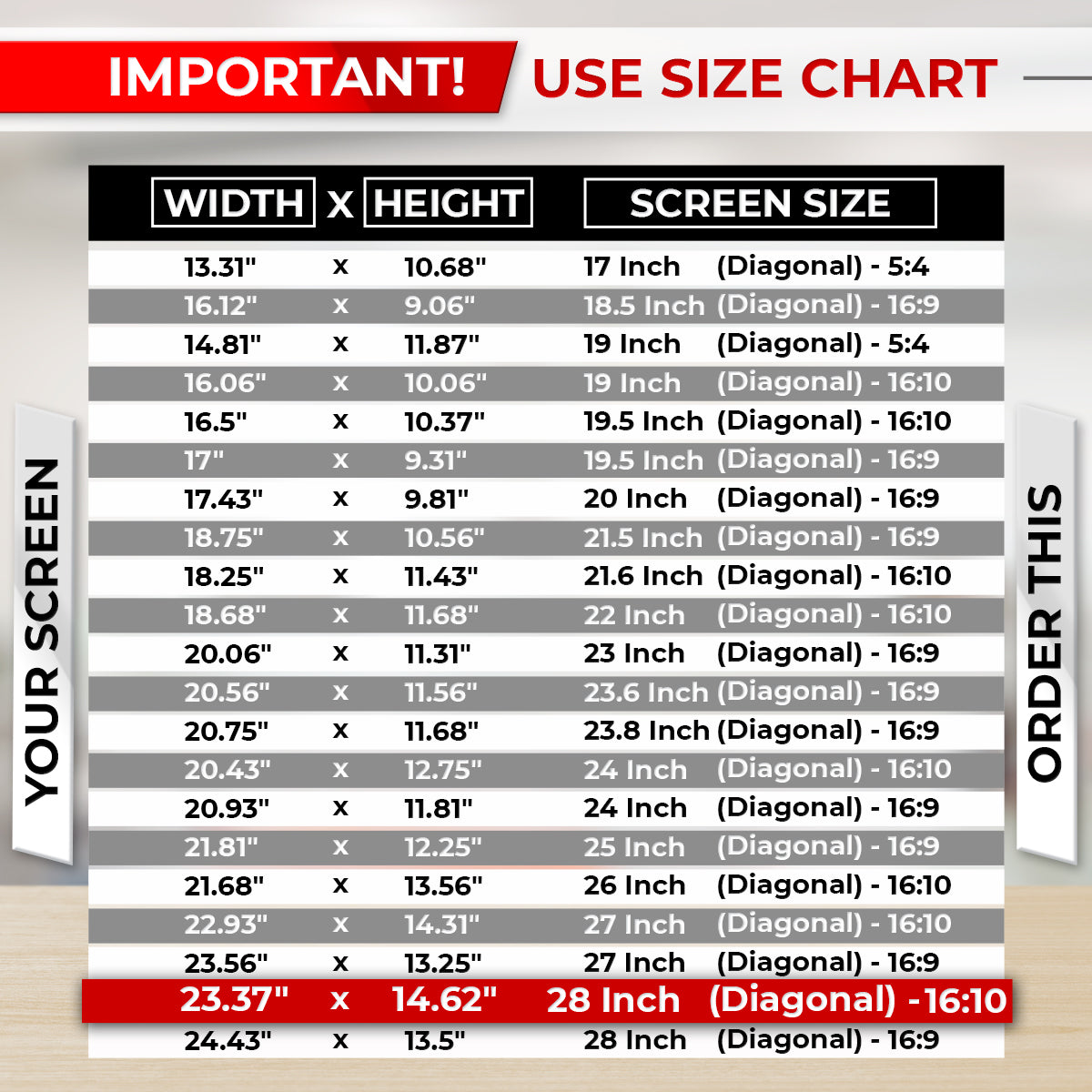 SightPro 28 Inch 16:10 Privacy Screen Filter for Computer Monitors