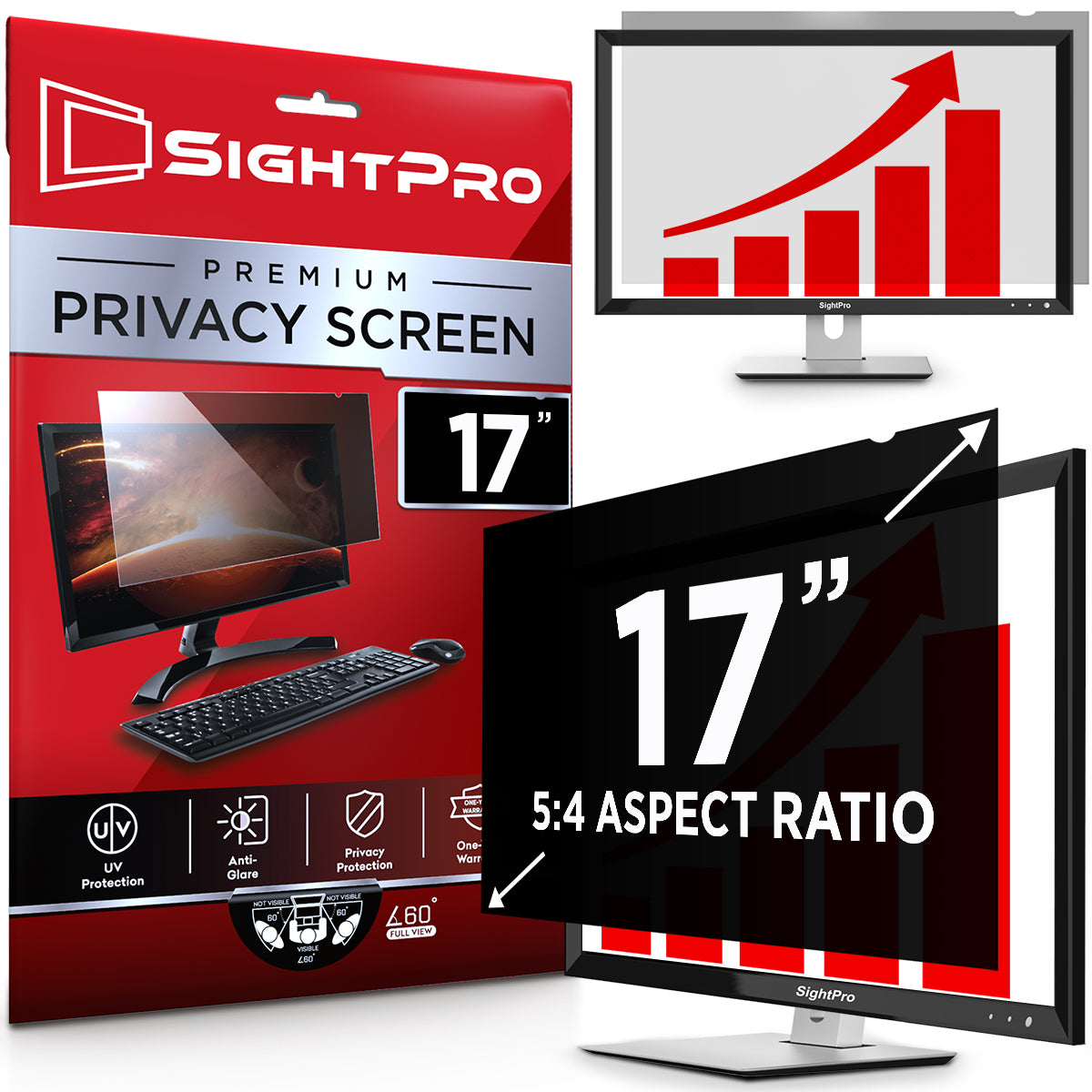 SightPro 17 Inch 5:4 Privacy Screen Filter for Computer Monitors