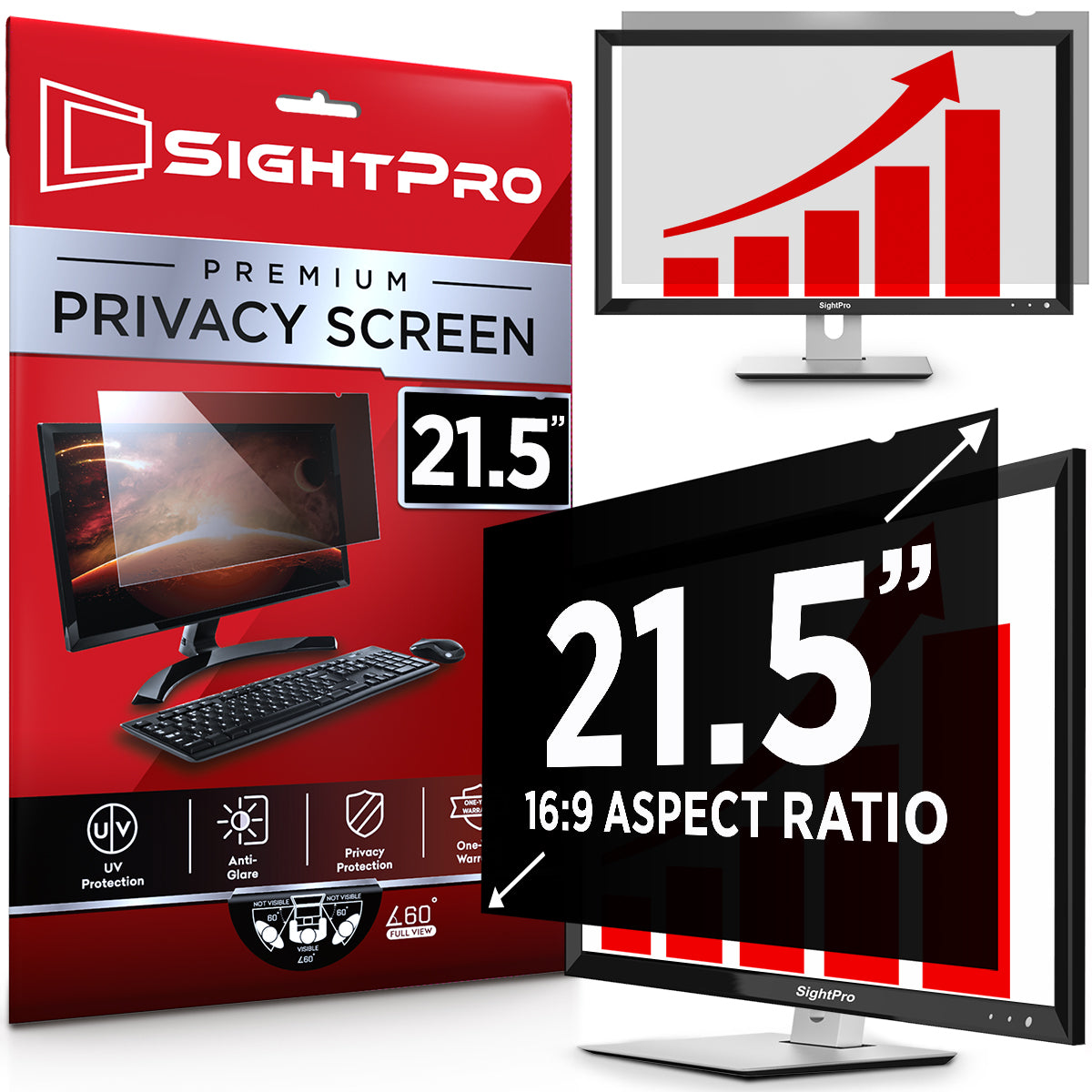 SightPro 21.5 Inch 16:9 Privacy Screen Filter for Computer Monitors