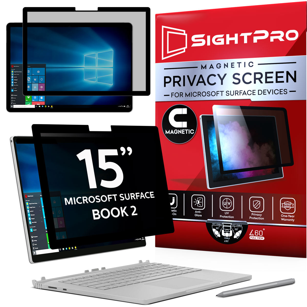 SightPro Magnetic Privacy Screen for Surface Book 2 15"